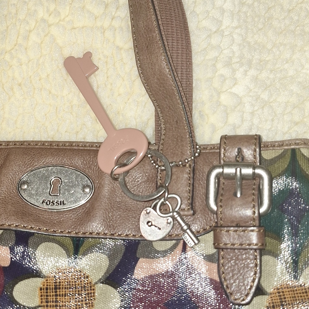 VINTAGE FOSSIL Key-Per Floral Handbag - Picture 11 of 15
